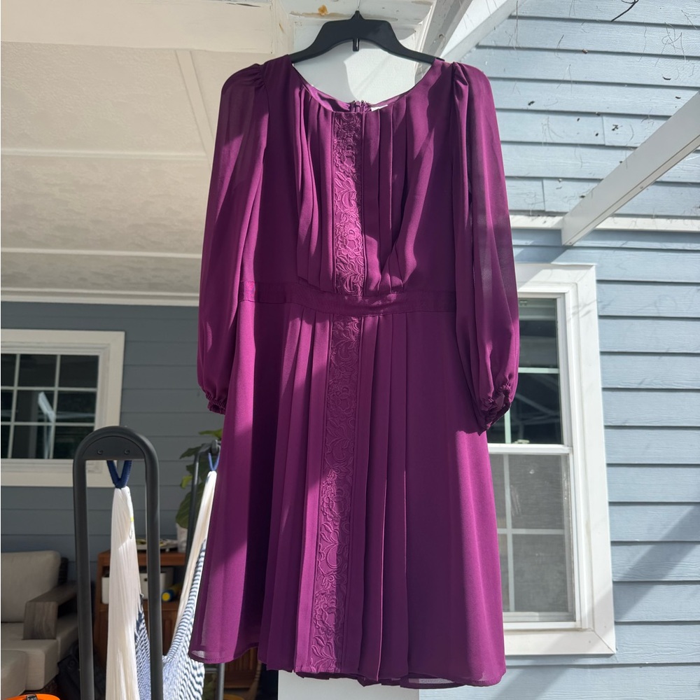Jessica Simpson Vibrant Purple Long Sleeve Dress